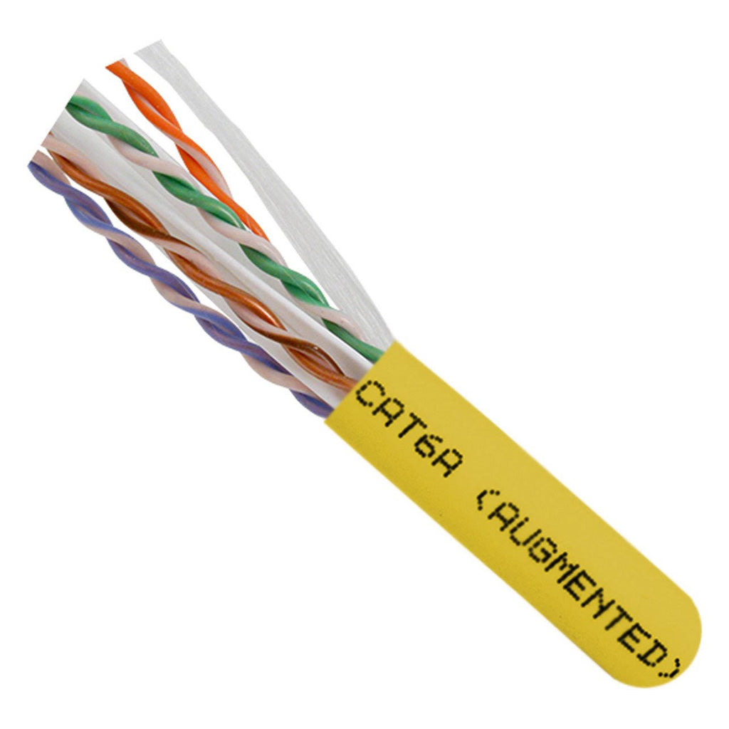 1000ft Cat6a Plenum Solid Network Cable, Yellow X6735