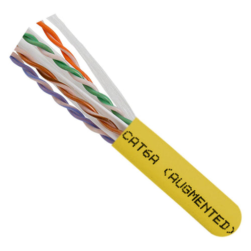 1000ft Cat6a Plenum Solid Network Cable, Yellow X6735