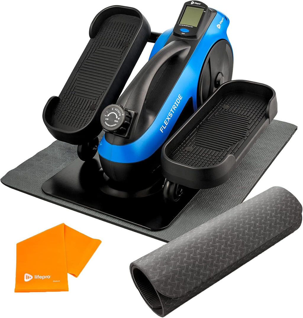 Blue Under Desk Elliptical Trainer with Adjustable Resistance V356539