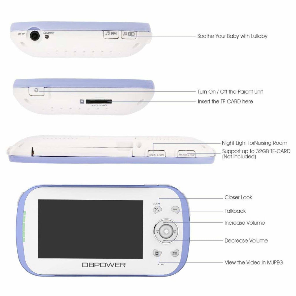 4.3" LCD Video Baby Monitor with 270 Pan-Tilt-Zoom W943