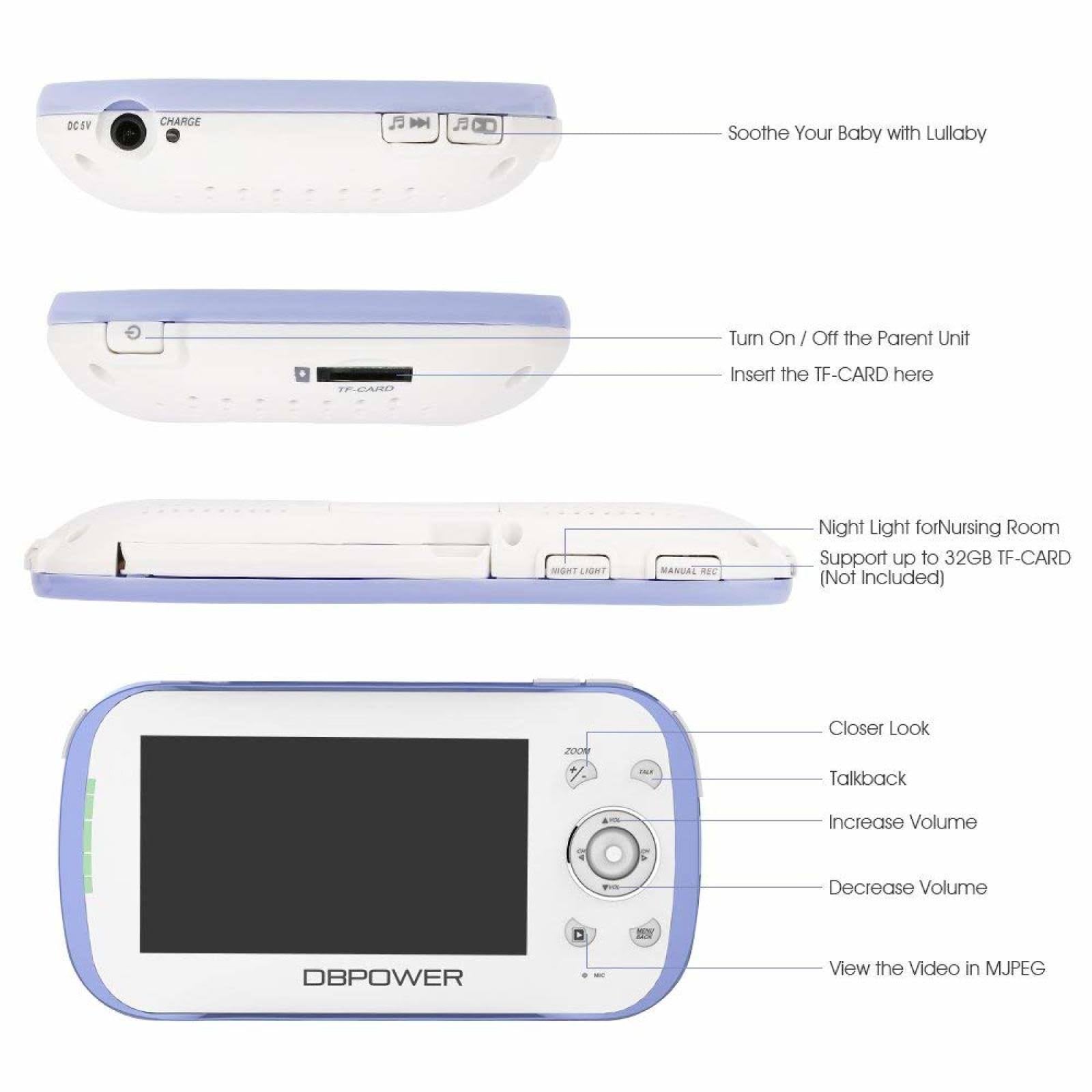 4.3" LCD Video Baby Monitor with 270 Pan-Tilt-Zoom W943