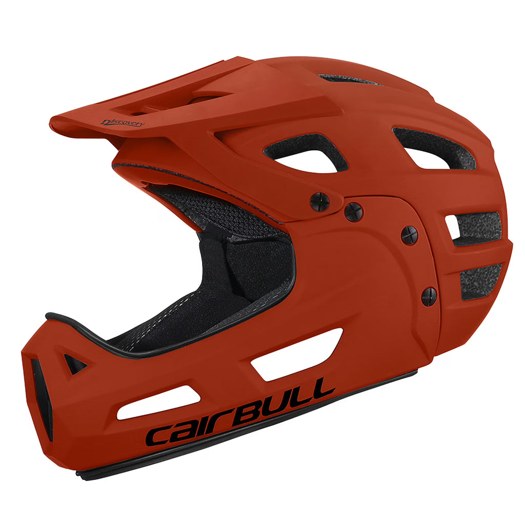 Orange Full Face Bike Helmet with Detachable Chin Guard and Visor W941