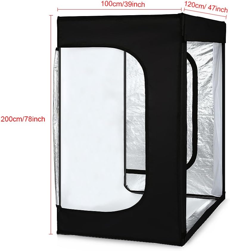 47x39x78 inch Dimmable LED Photo Shooting Tent with 3 Colors PVC Backdrops and Carrying Bag T922280