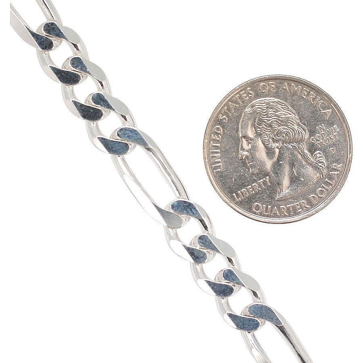 Sterling Silver 8mm Figaro Bracelet Chain G494