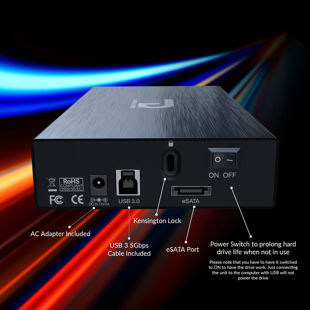 10TB 7200RPM USB3.0/eSATA Aluminum External Hard Drive H639