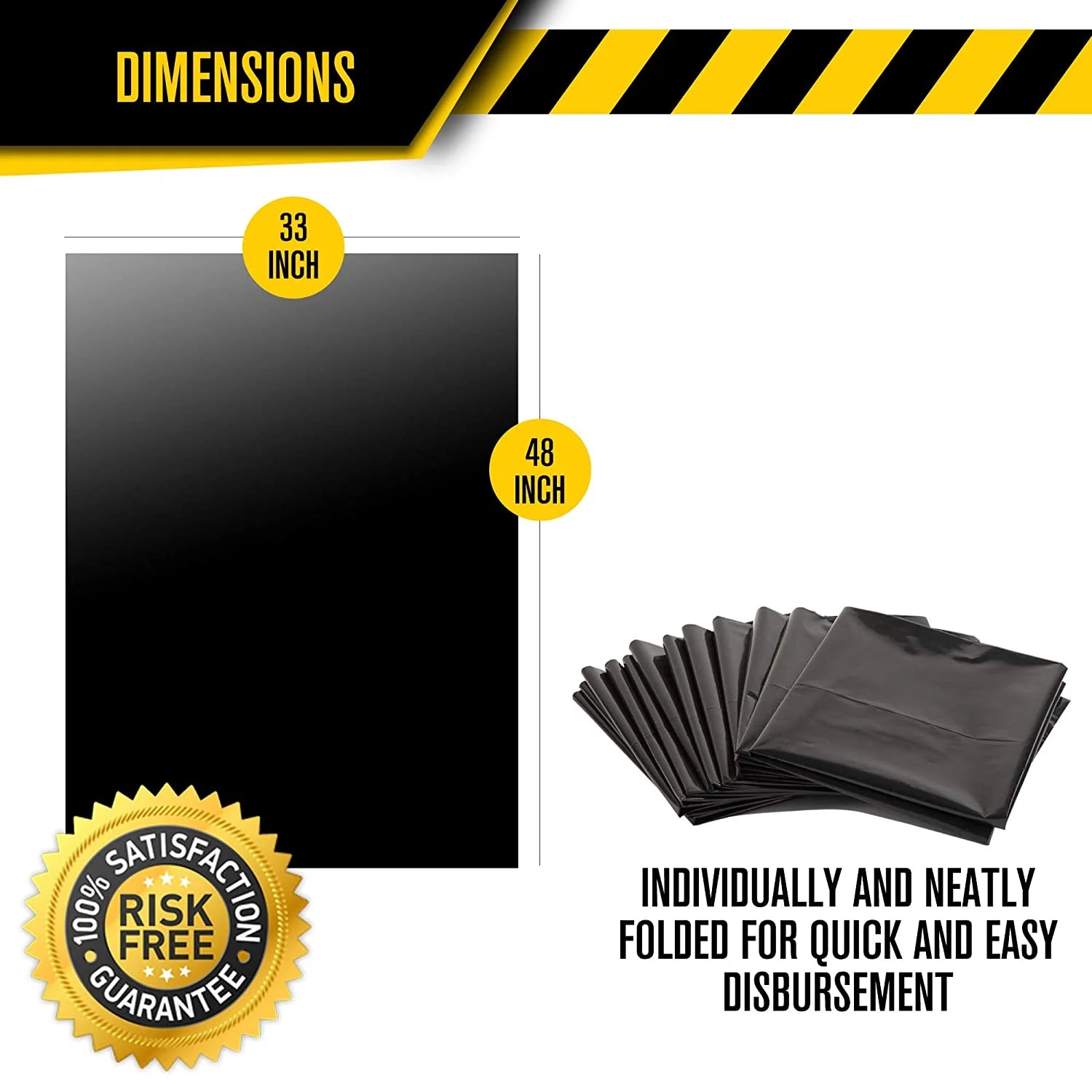 Extra Heavy Duty Contractor Bags - 42 Gallon, 4 Mil (32 Pack w/Ties) - 33" x 48" M686