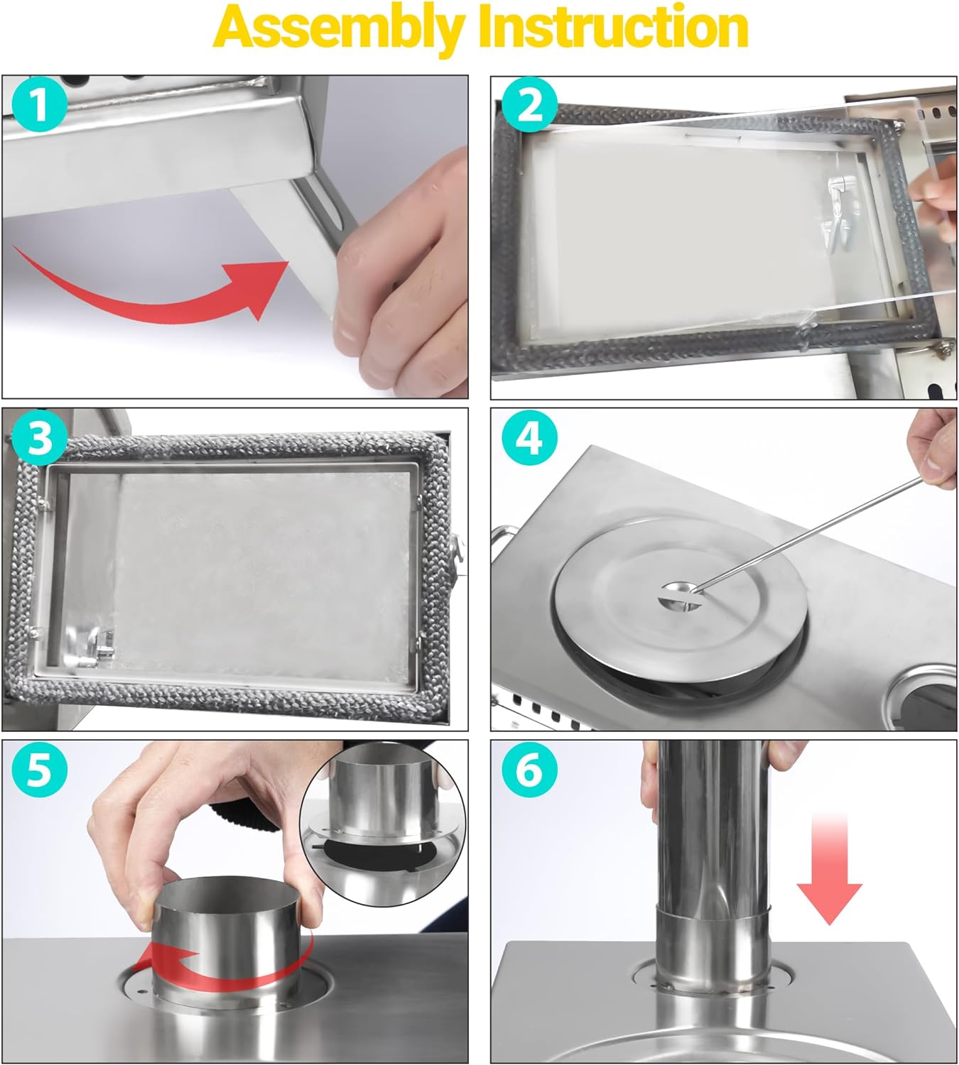 Tent Stove with View Glass, Pipes and Slide Air Intake Valve N12435