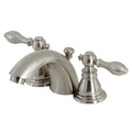 Brushed Nickel Mini-Widespread Bathroom Faucet with Plastic Pop-Up Y89900
