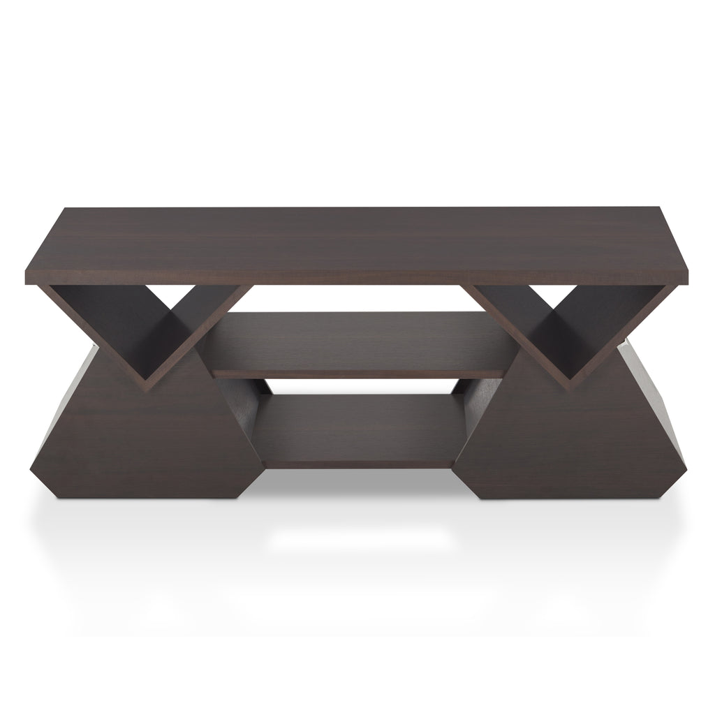 Espresso Wood Storage Coffee Table T406