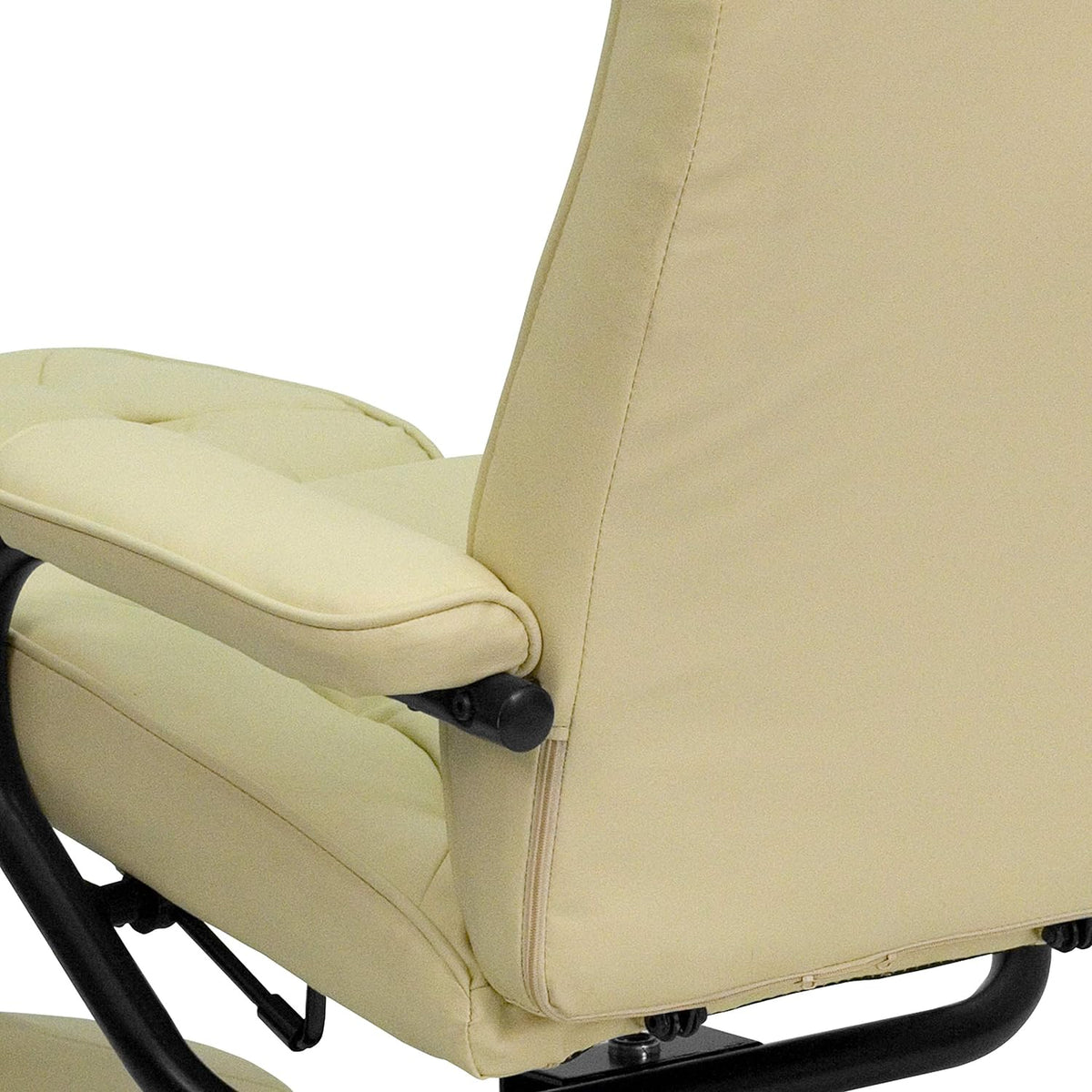 Cream Leathersoft Recliner/Ottoman W75933