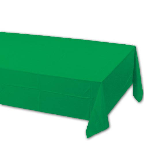 Emerald Green Plastic Lined Table Cover Case of 24 M109275