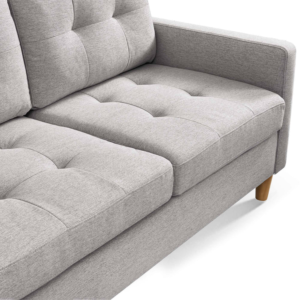 Light Grey Convertible Sectional Sofa with Ottoman G13344