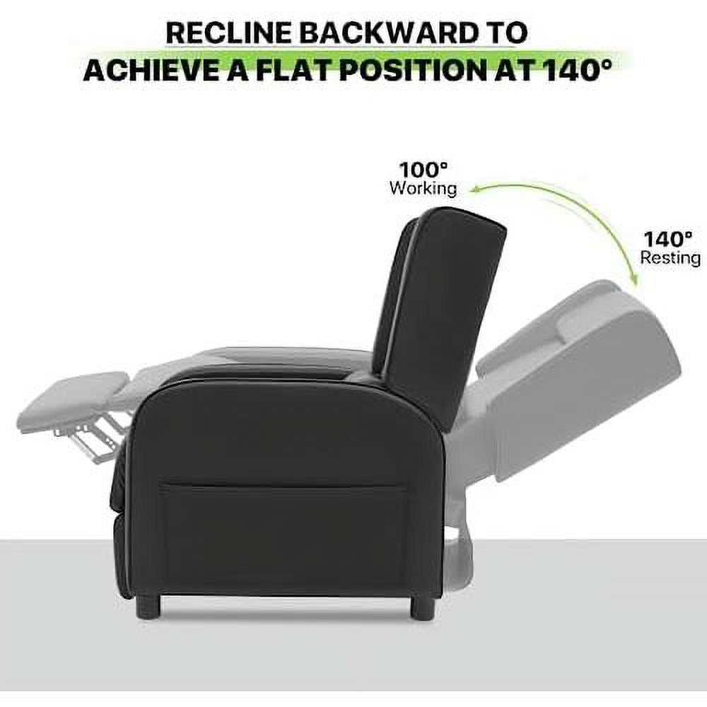 Black PU Leather Gaming Recliner Chair with Adjustable Back and Footrest B382308