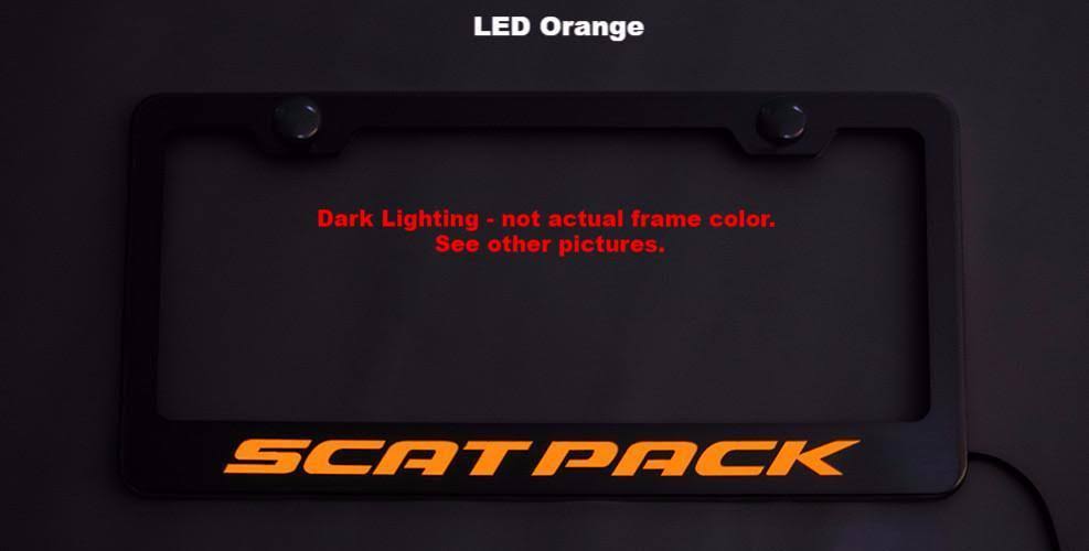 Custom License Plate Frame with Challenger Lettering CF Blue Q5653