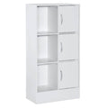 3-Door 6-Shelf White Wooden Bookcase X668986