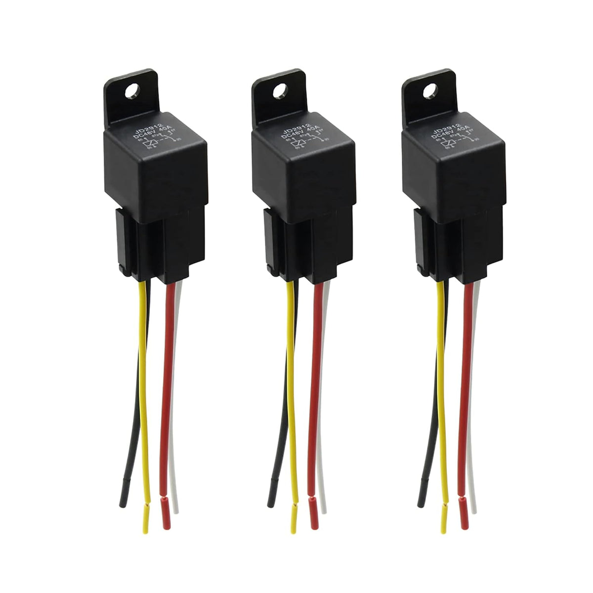 3pcs 4 Pin DC 48V 40A Car Motor Fuse Relay Switch with Harness O46094
