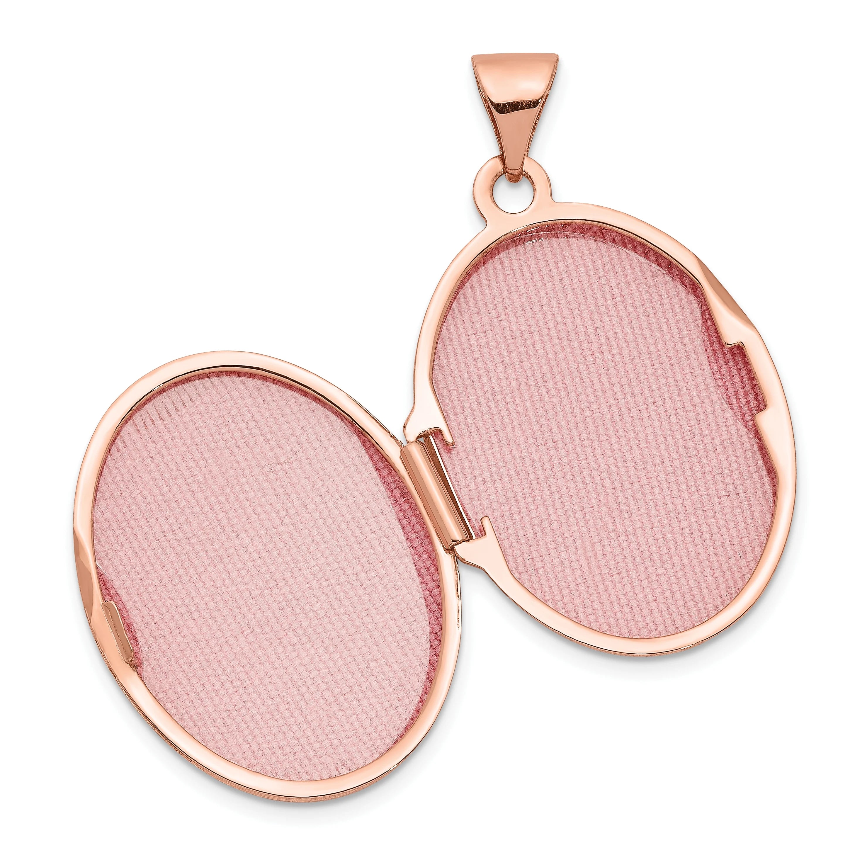 14k Rose Gold Polished 21mm Oval Locket P520458
