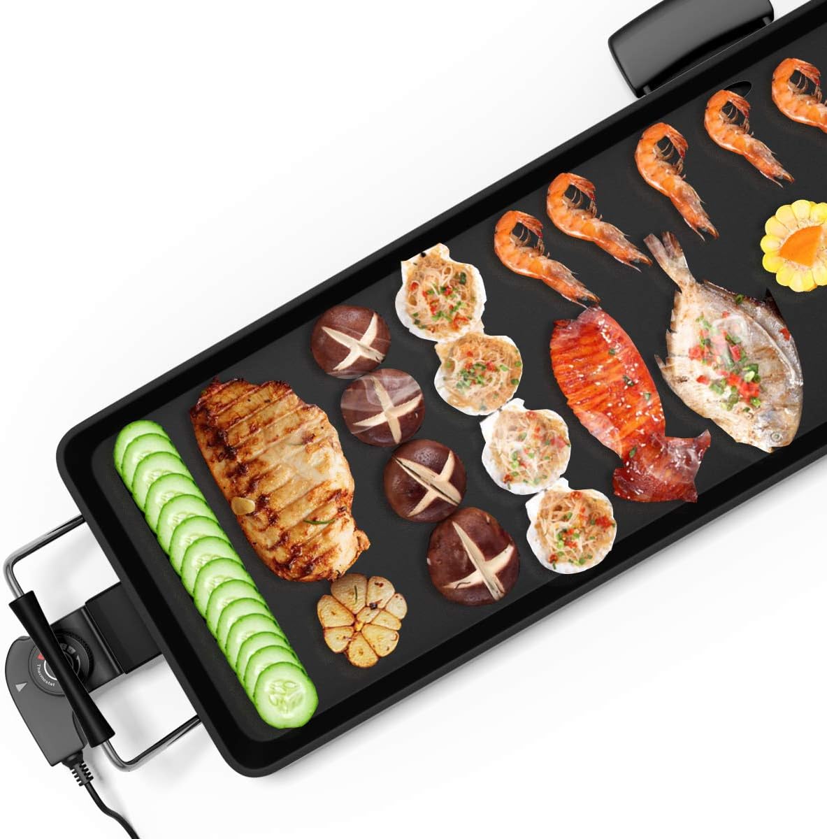35 Electric Nonstick Extra Large Griddle Grill with Adjustable Temperature & Drip Tray T156