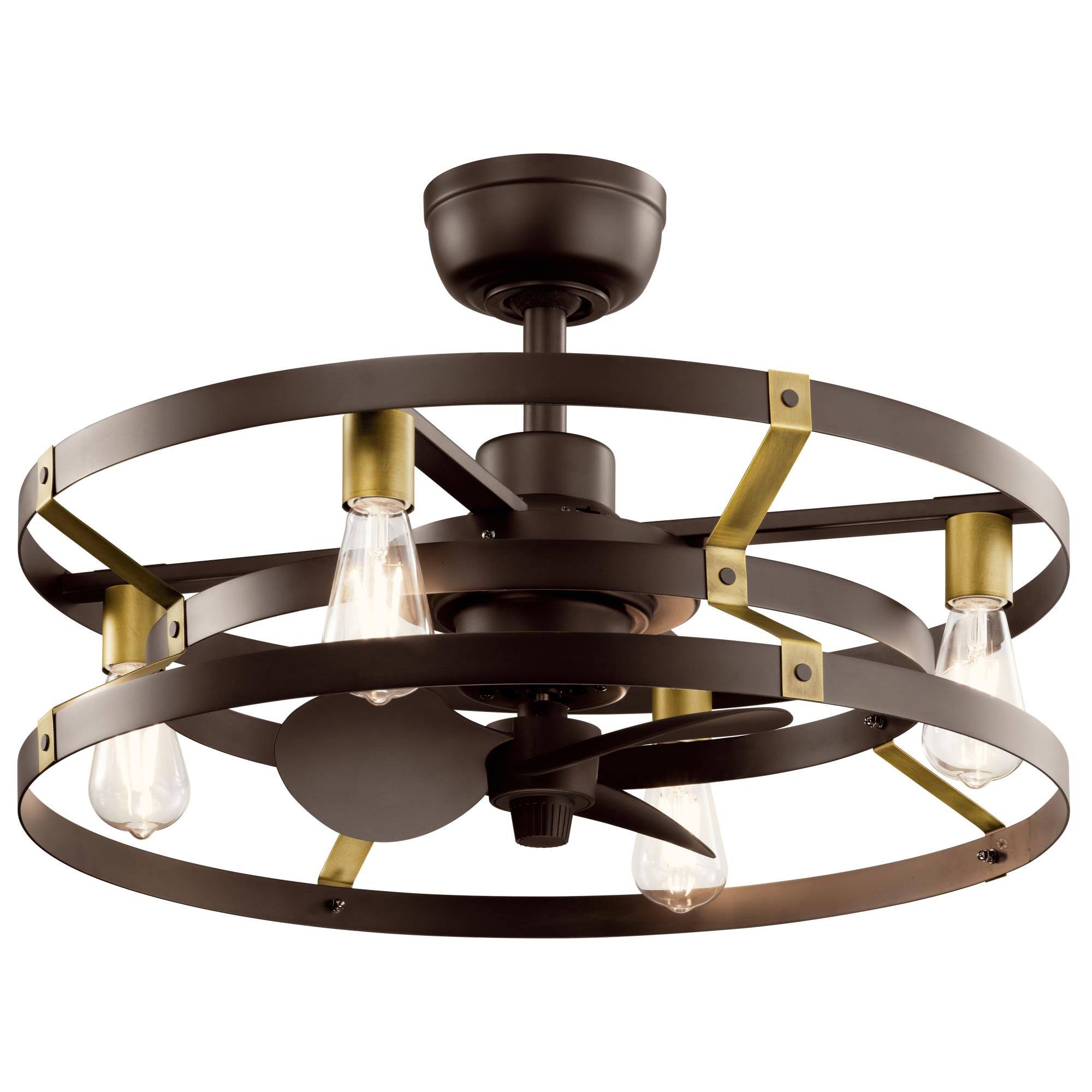 13 inch Satin Natural Bronze Ceiling Fan O947