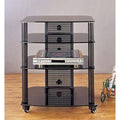 Black Glass Shelves AV Stand R544
