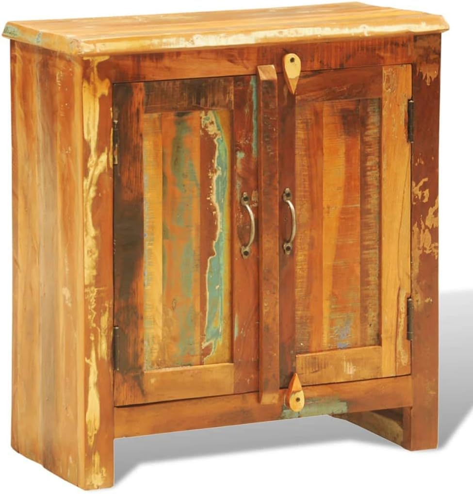 Rustic 2 Door Cabinet Reclaimed Wood Finish Console Cabinet Q46919