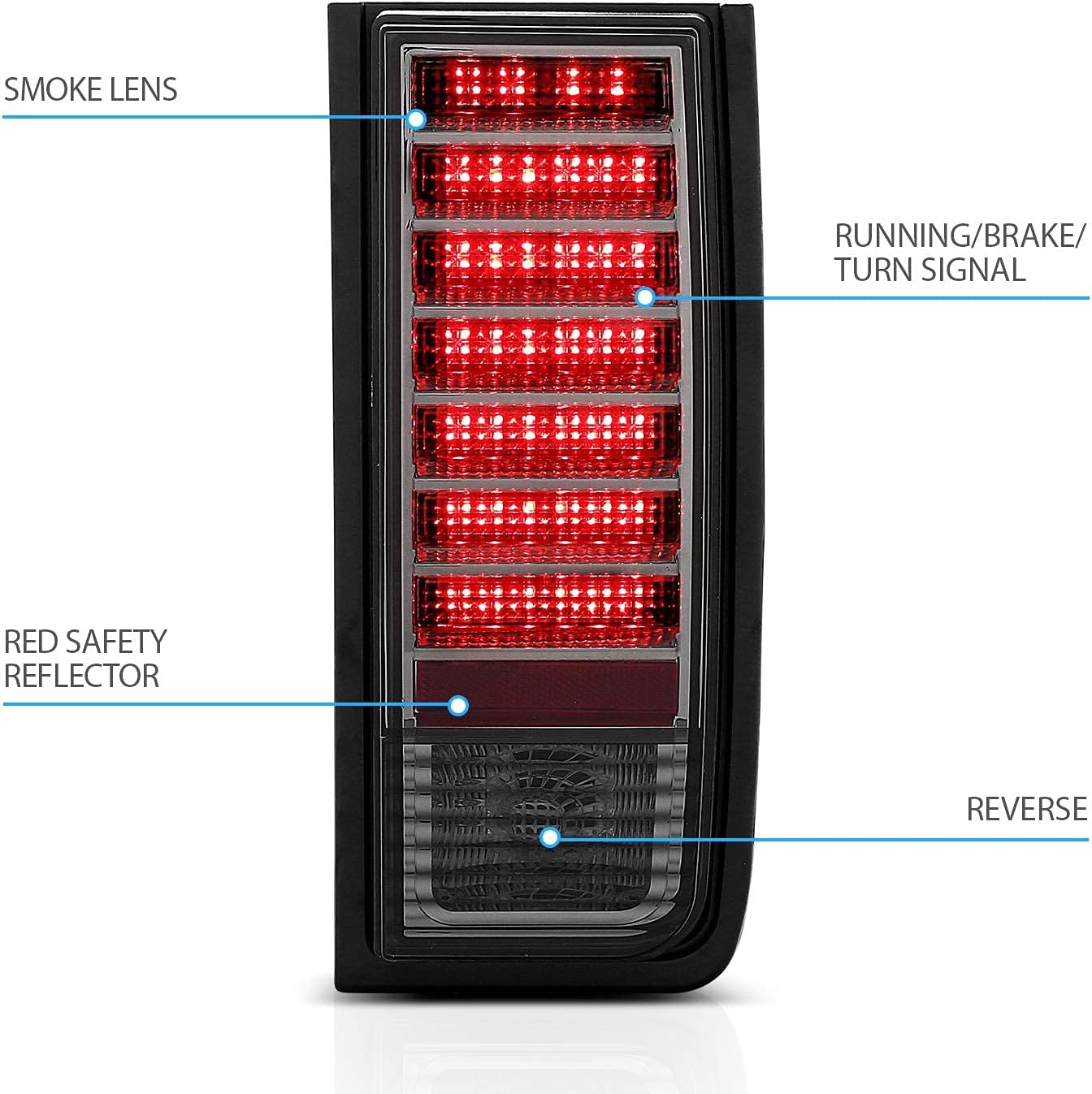 Smoke LED Tail Lights for Hummer H2 T76828