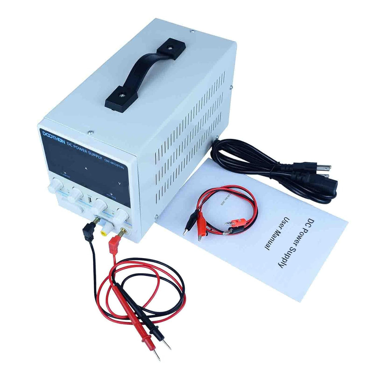 DC Power Supply Variable Adjustable Switching Regulated Bench Power Supply, 3-Digit LED Display, 5V/2A USB Interface, Alligator Test Line, American Power Cord, 30V/10A, Pack of 2 M19624
