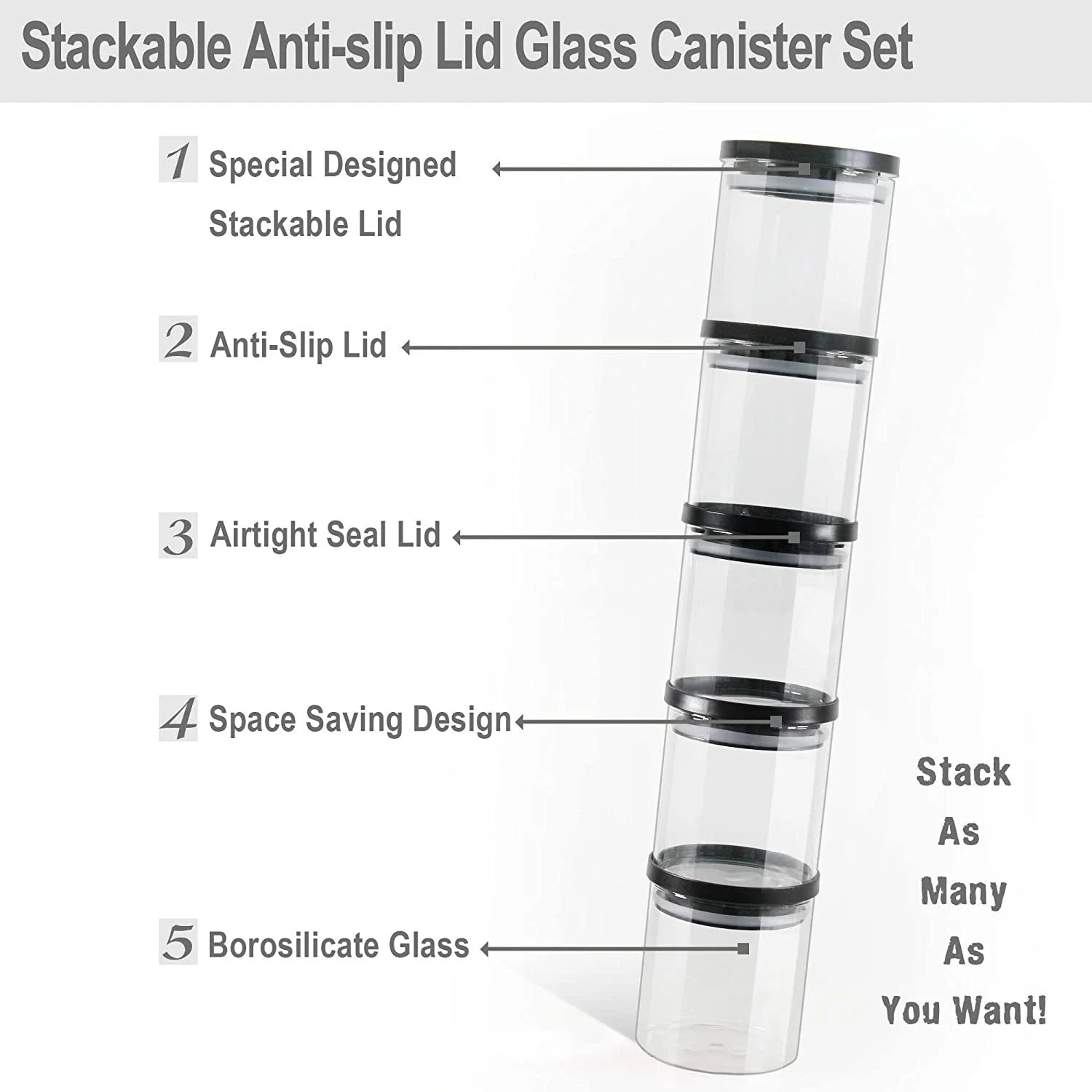 Glass Food Storage Jars 9 Pack of 16oz with Airtight Lids M6232
