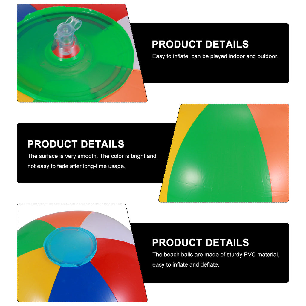 12 Pcs Inflatable Beach Balls Pool Toys M314852