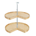 24x22 Wood Pie-Cut Lazy Susan 2-Shelf Corner Base T46495