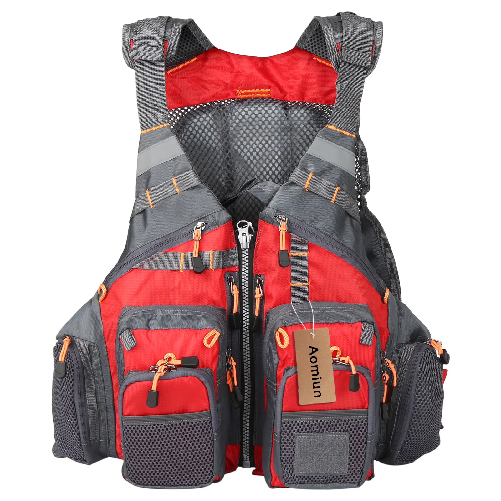 Utility Vest Floatation Device, Breathable Padded Fishing Life Vests, 209lb Bearing W85460