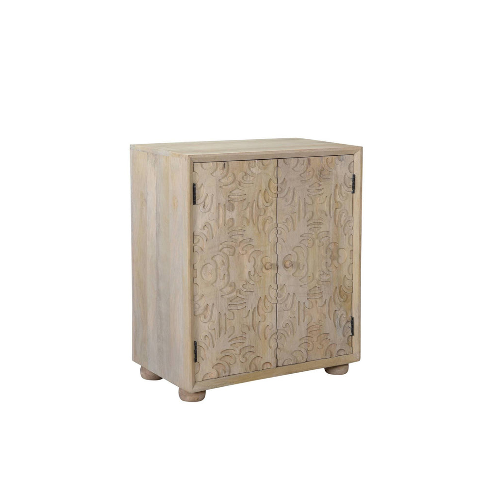 2 Door Carved Cabinet Natural G4577
