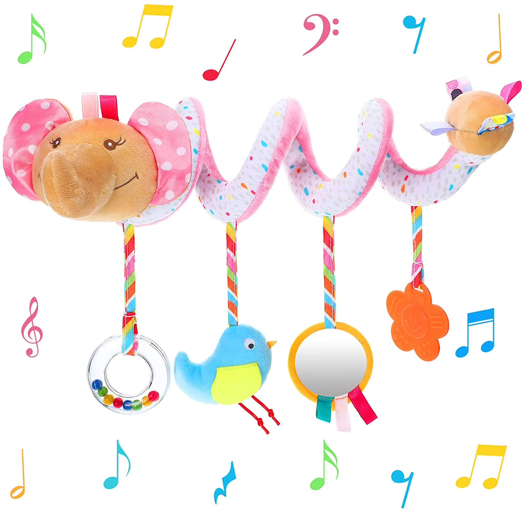 Elephant Spiral Plush Toy for Stroller Car Travel Activity I1236