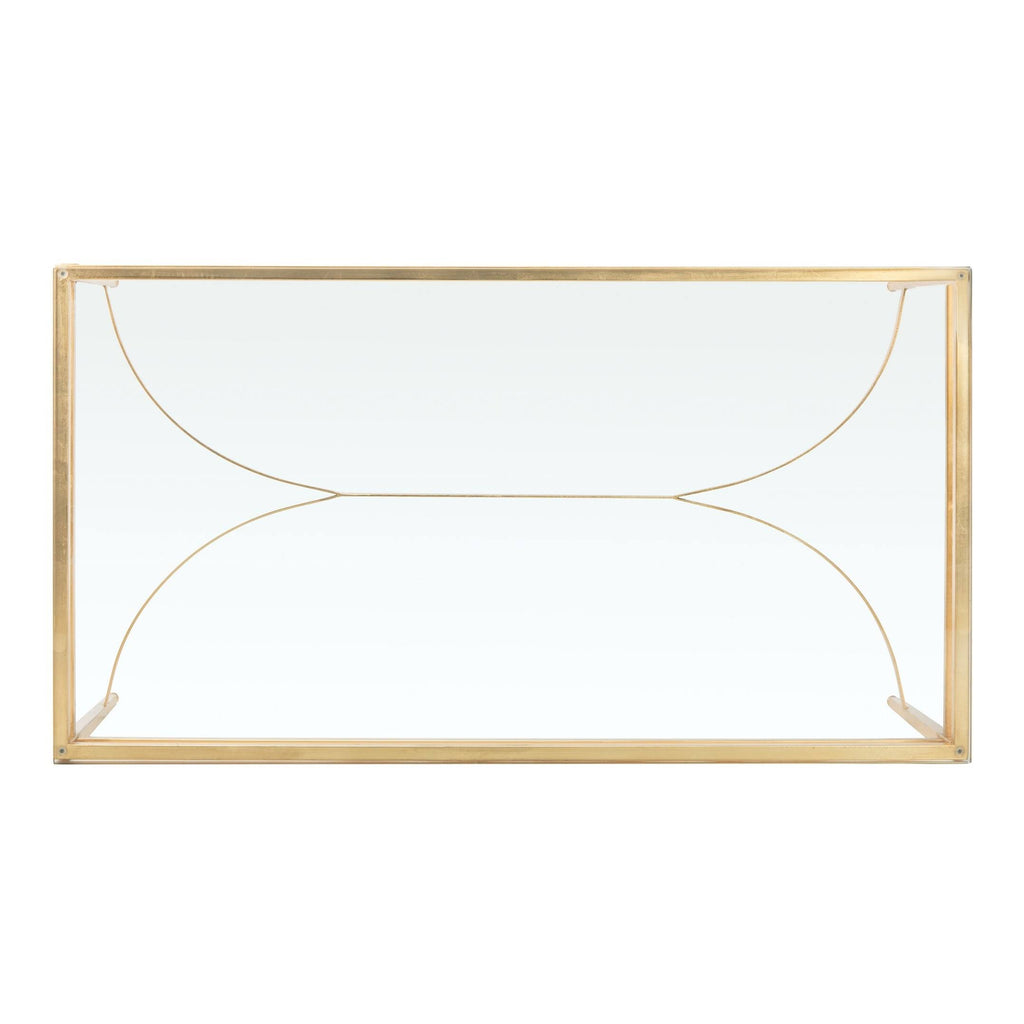 Antique Gold Glass Cocktail Table I6317