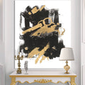 Gold and Black Modern Glam Canvas Artwork Print - 30 in. Wide x 40 in. High C556