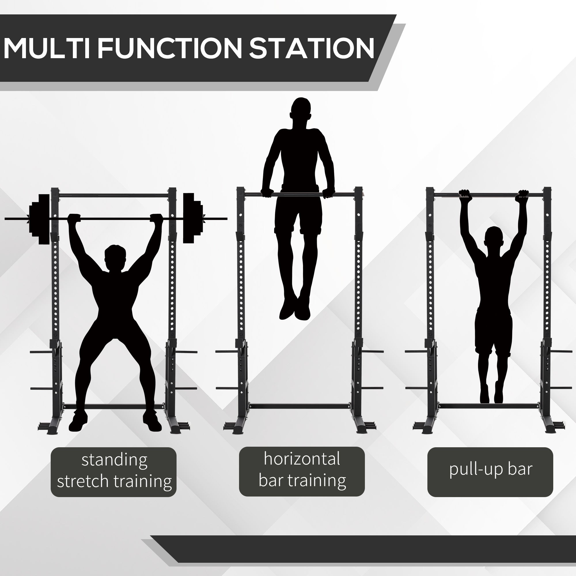 Power Rack with Pull up Bar and Adjustable Barbell Rack J308501