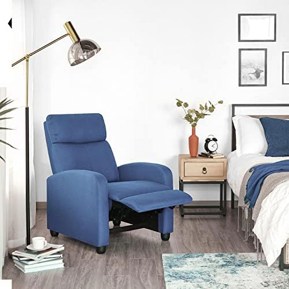 Light Blue Fabric Recliner Chair with Pocket Spring P834
