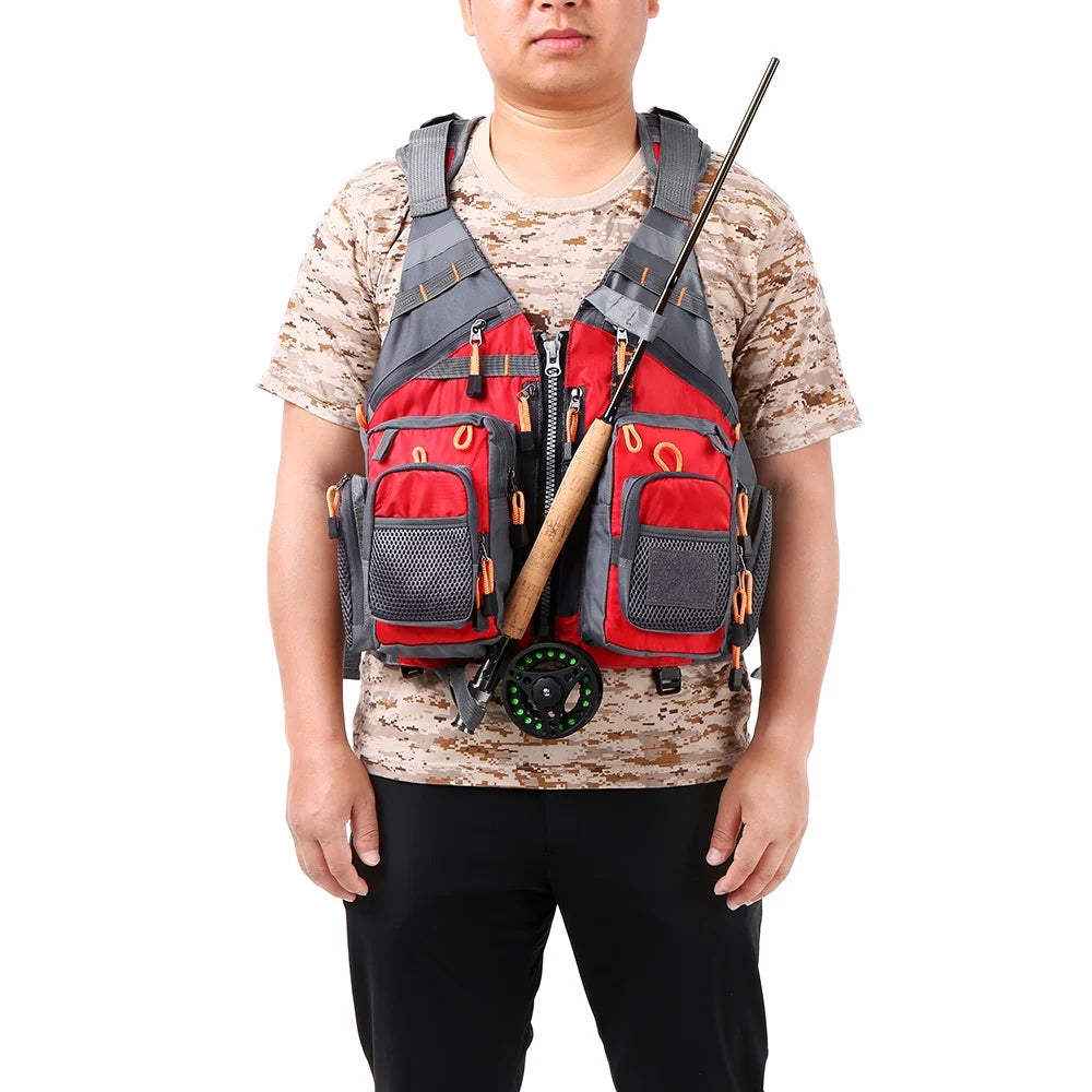 Utility Vest Floatation Device, Breathable Padded Fishing Life Vests, 209lb Bearing W85460