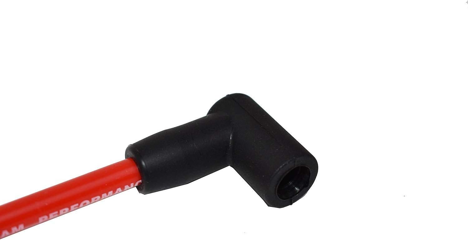 Red 8.0mm Spark Plug Wires & 45K Volt Coil Distributor M2943