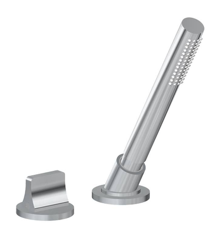 9 1/8x22 Contemporary Deck Mounted Handshower and Diverter Set in Unfinished Brass Trim W142462