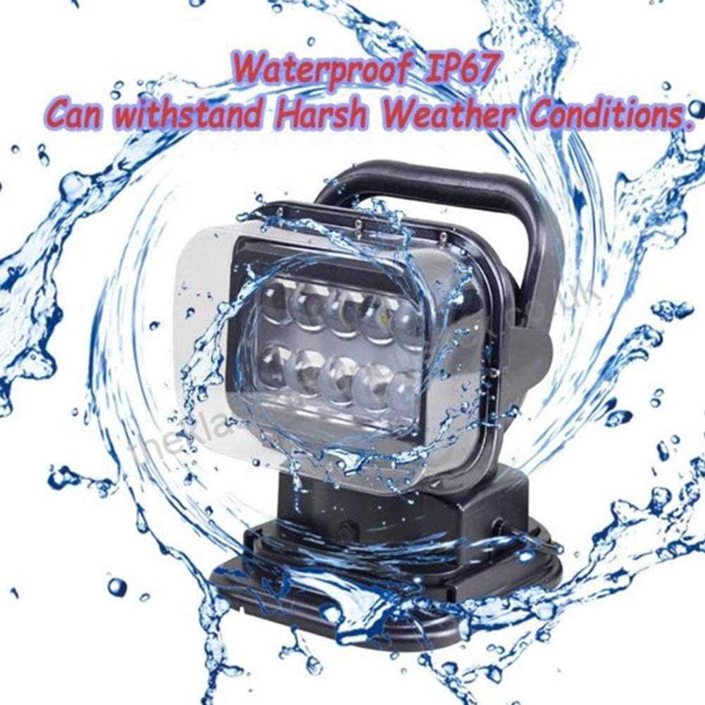 50W CREE LED Rotating Remote Control Searchlight Work Light 12-24V D179919
