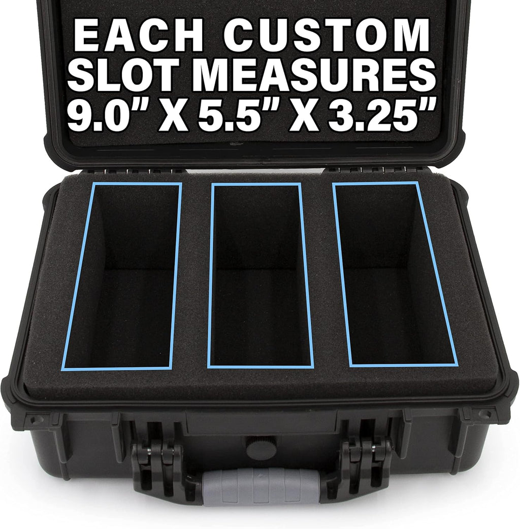 Graded Card Case with Three Custom Card Carrying Case Impact Absorbing Foam Slots Z360