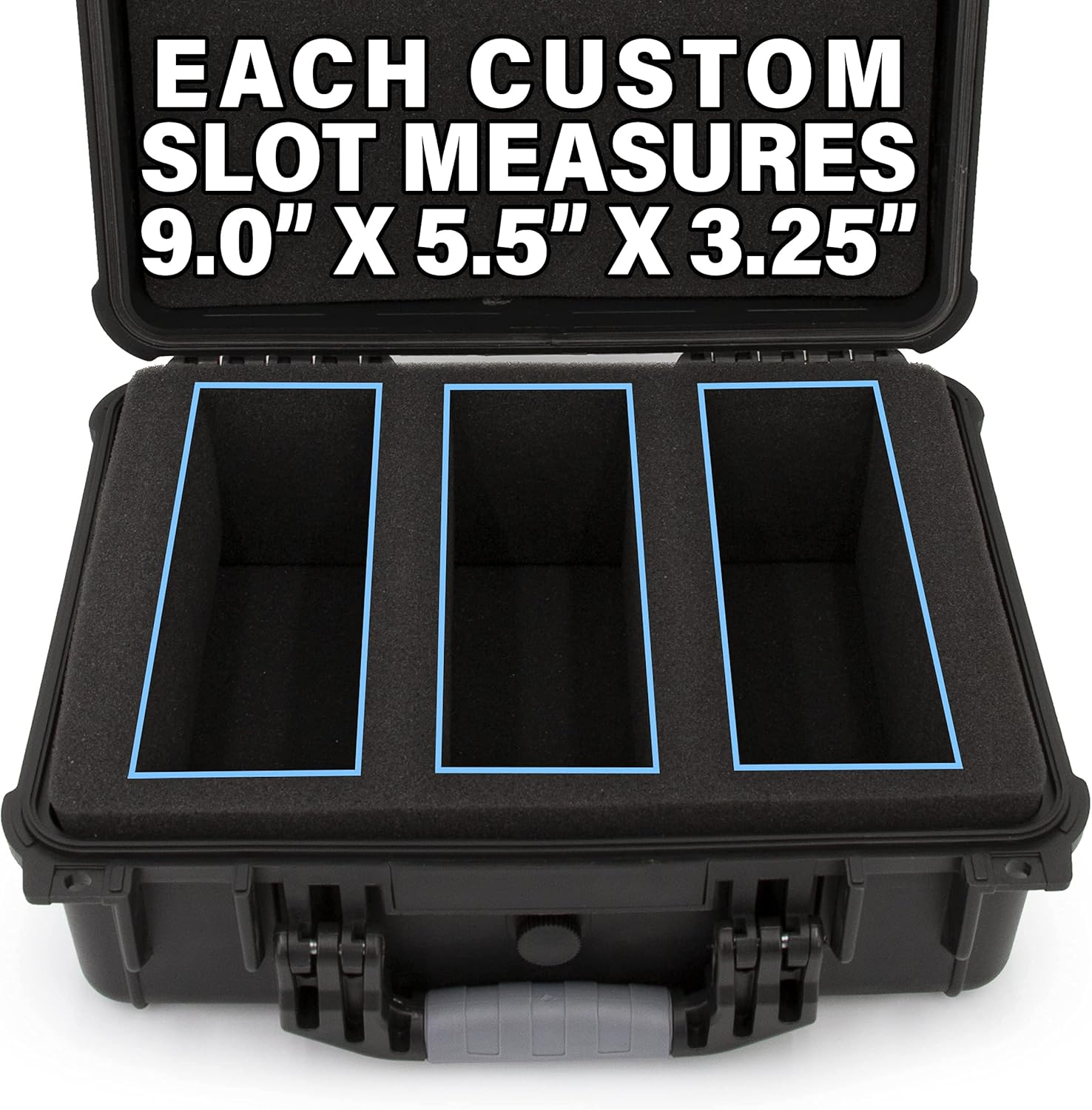 Graded Card Case with Three Custom Card Carrying Case Impact Absorbing Foam Slots Z360