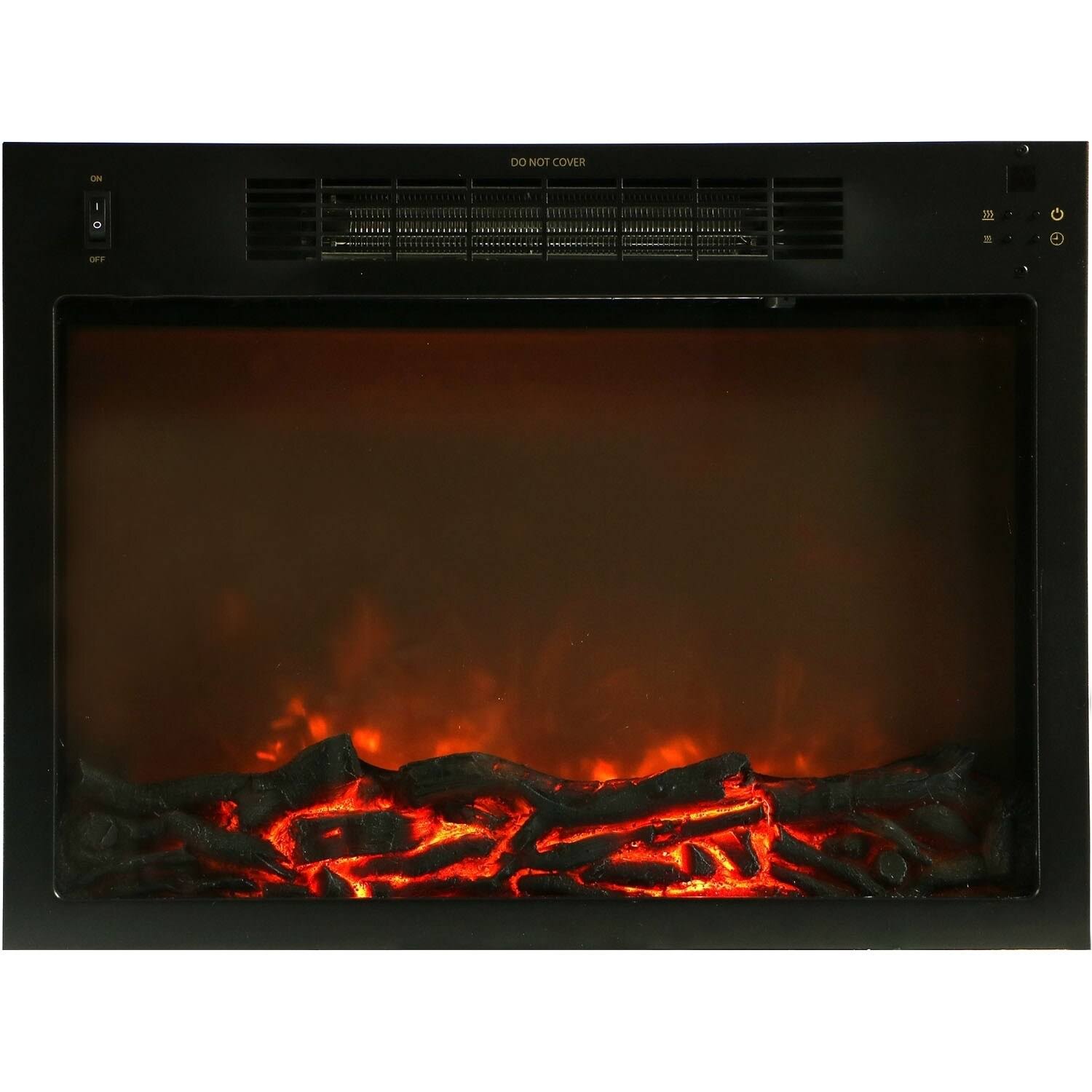 White Electronic Fireplace Mantel W7151