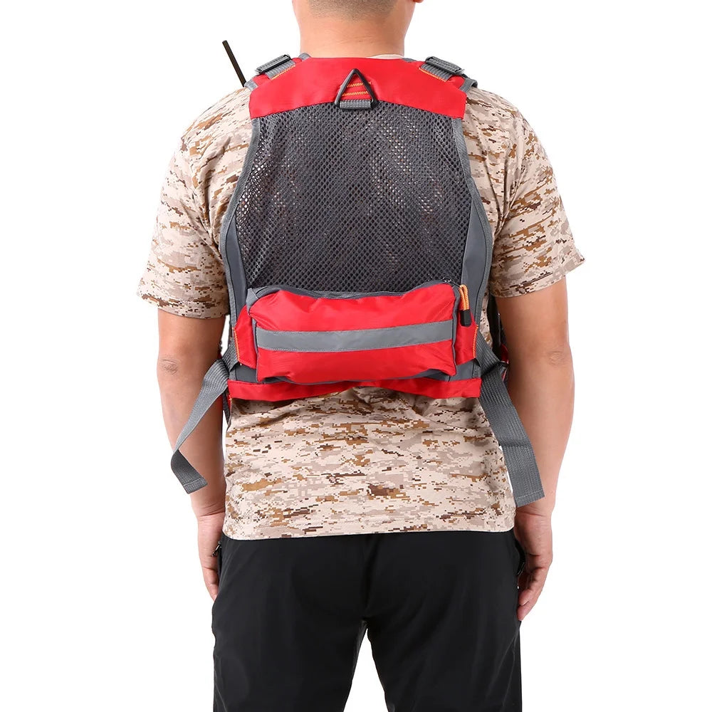 Utility Vest Floatation Device, Breathable Padded Fishing Life Vests, 209lb Bearing W85460