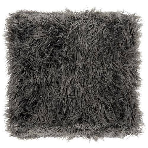 White Faux Sheepkin Square Ottoman J3308