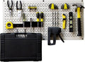 Red Pegboard Pack of 2 Metal Wall-Mounted Pegboard Tool Storage Unit J95582
