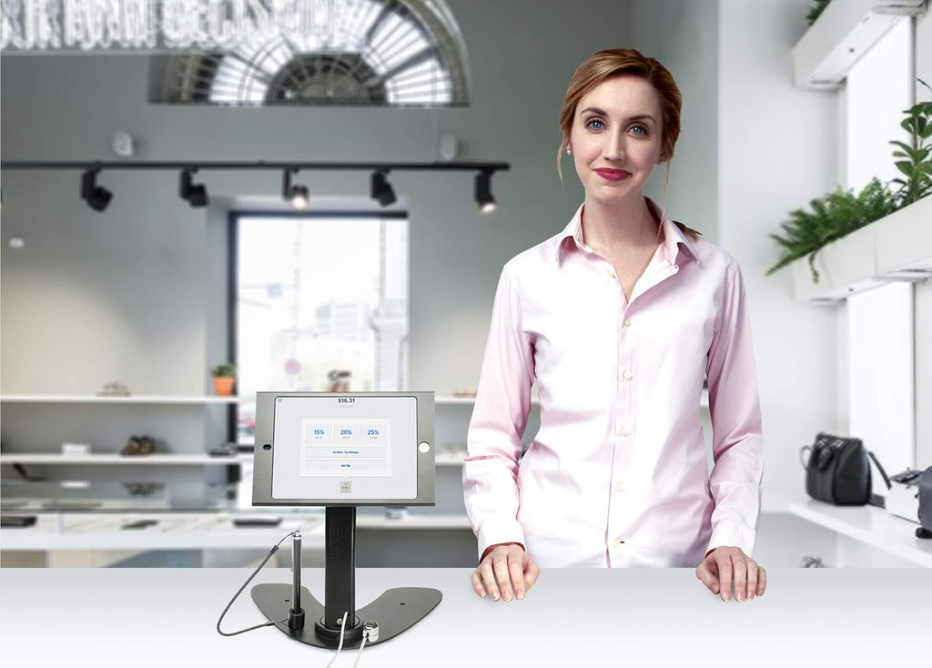 Black Locking Security Stand with 360-Degree Rotating Base N8737