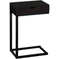 Cappuccino Finish and Black Metal Accent Table F13232