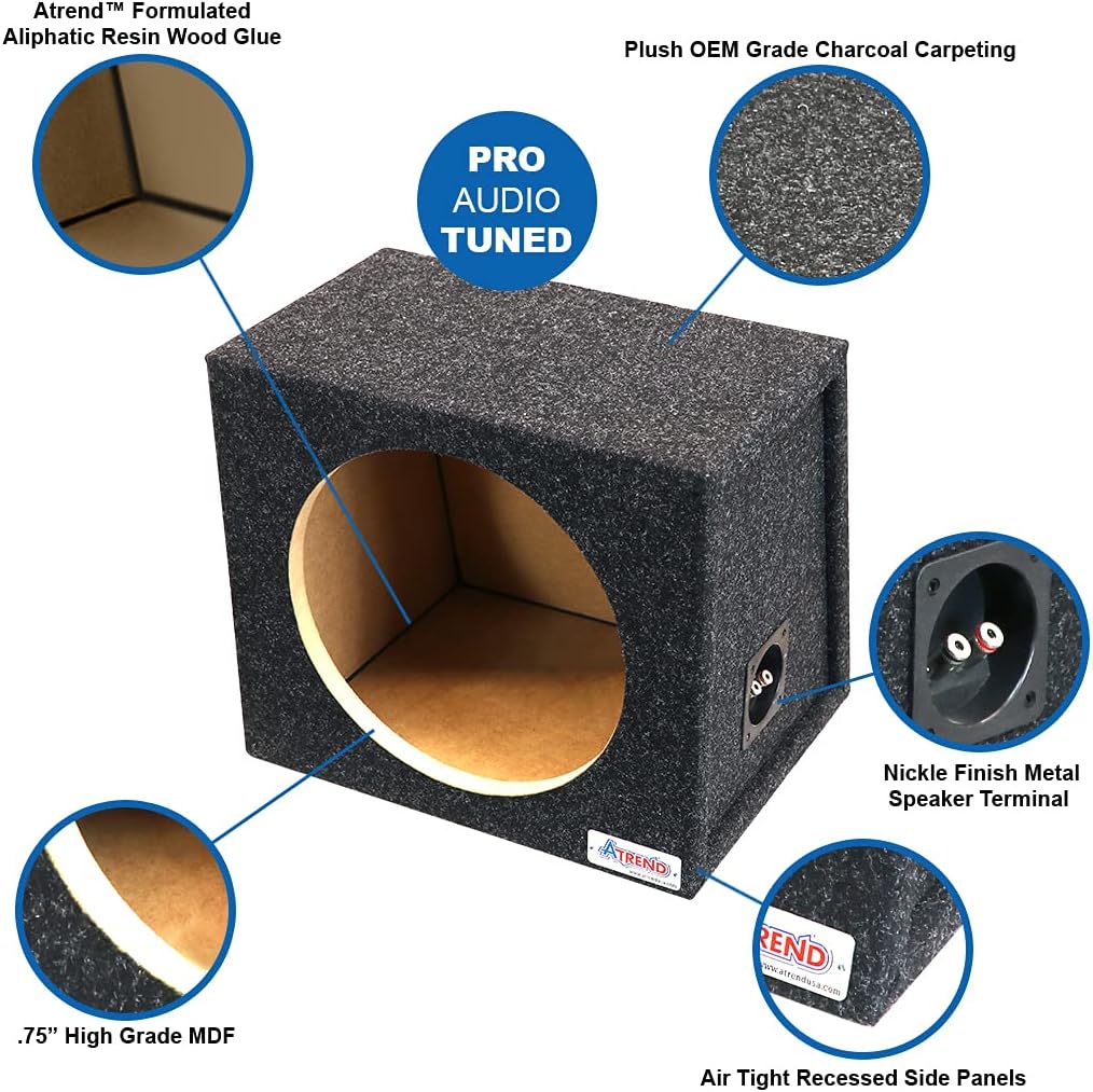 12" Single Sealed Subwoofer Enclosure, Pack of 2 E42959